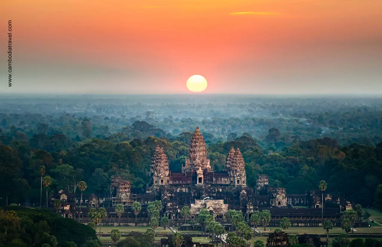 sunset in angkor wat siem reap cambodia